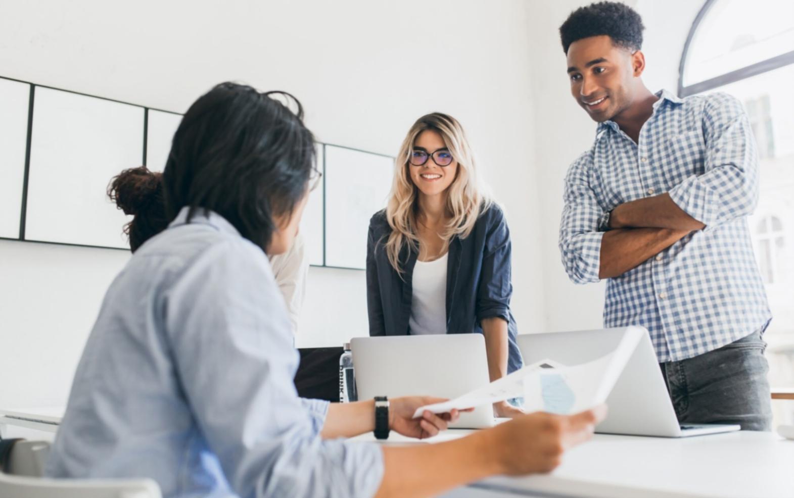 Modern digital workspace with financial planning tools and technology